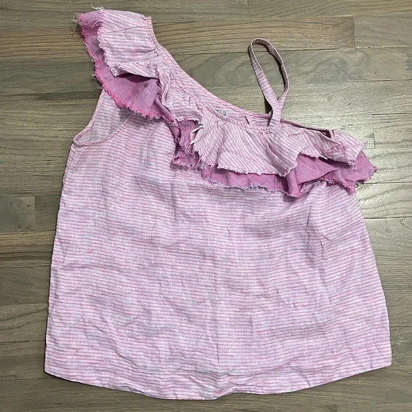 ANTHROPOLOGIE women’s Holding Horses Ruffled Linen Top Small - Picture 3 of 5